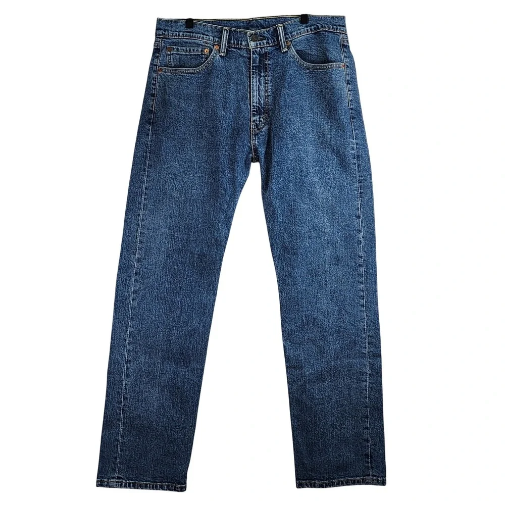 Levi's 505 Regular Fit Jeans Mens 36x32‎ Blue Medium Wash Straight Leg Denim